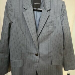 Madewell Gray Pinstripe Blazer
